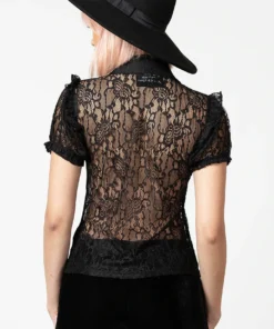 Ladies Killstar Vexina Lace Collar Blouse