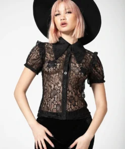 Ladies Killstar Vexina Lace Collar Blouse