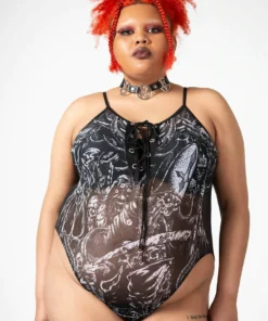 Killstar Violenta Lace-Up Bodysuit Ladies