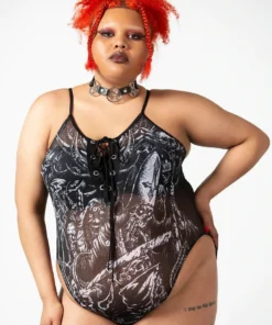 Killstar Violenta Lace-Up Bodysuit Ladies