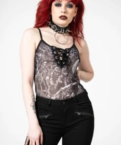 Killstar Violenta Lace-Up Bodysuit Ladies