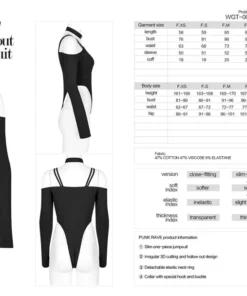 Punk Rave Flora Asymmetric Bodysuit 23 Punk Rave Flora Asymmetric Bodysuit