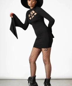 Killstar Witchural Long Sleeve Dress Ladies 10 Killstar Witchural Long Sleeve Dress Ladies