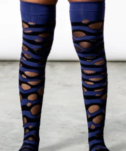 Killstar Wretched Soul Distress Socks Black / Midnight