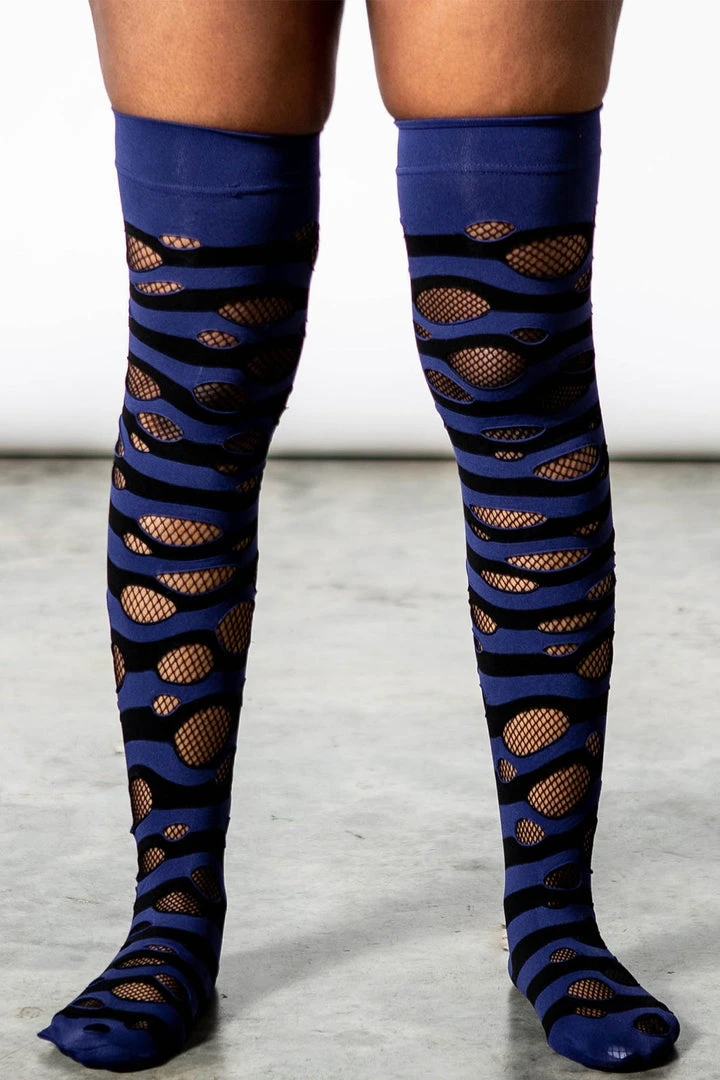 Killstar Wretched Soul Distress Socks Black / Midnight 3 Killstar Wretched Soul Distress Socks Black / Midnight