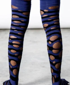 Killstar Wretched Soul Distress Socks Black / Midnight