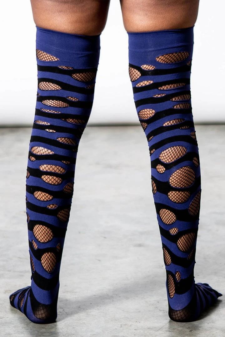 Killstar Wretched Soul Distress Socks Black / Midnight 4 Killstar Wretched Soul Distress Socks Black / Midnight