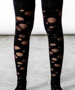 Killstar Wretched Soul Distress Socks Black Ladies