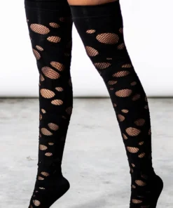 Killstar Wretched Soul Distress Socks Black Ladies