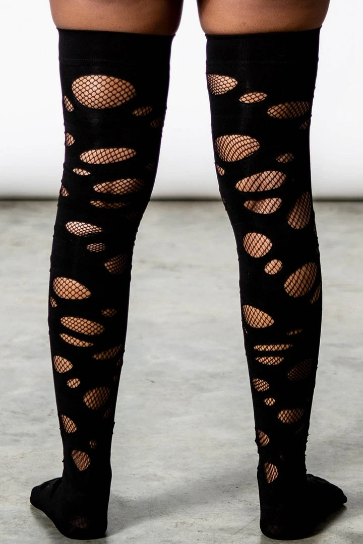 Killstar Wretched Soul Distress Socks Black Ladies 5 Killstar Wretched Soul Distress Socks Black Ladies