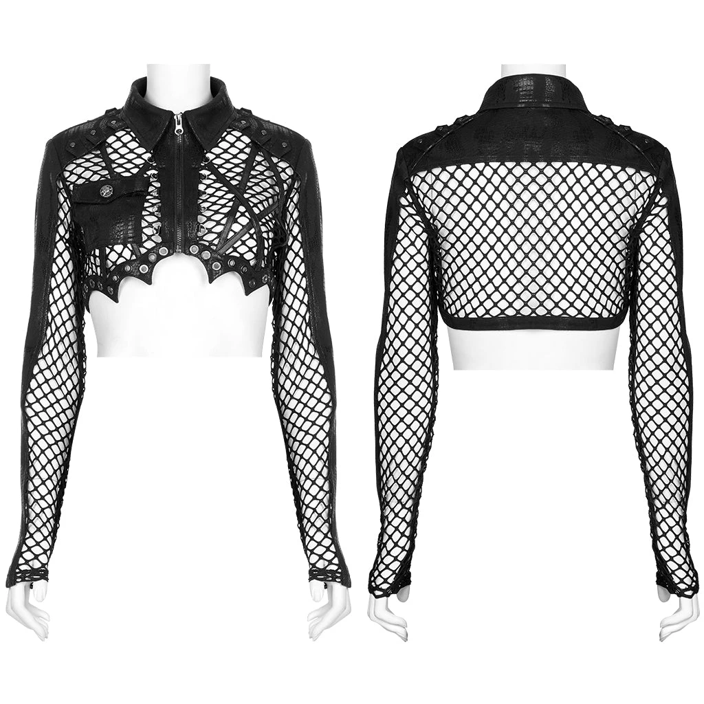 Punk Rave Avril Mesh Jacket Black Ladies 3 Punk Rave Avril Mesh Jacket Black Ladies