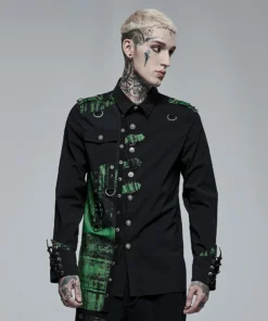 Punk Rave Ascelin Shirt Black / Green