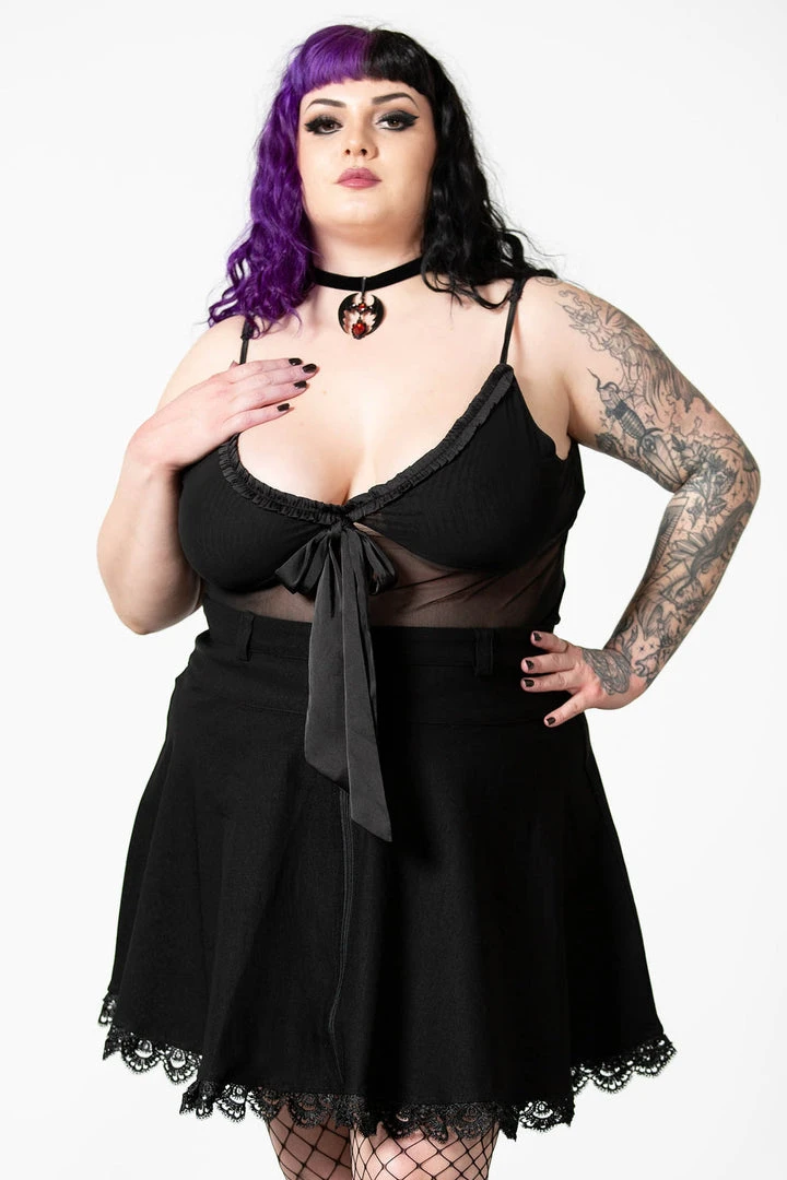 Killstar Yuna Ribbon Mesh Top 4 Killstar Yuna Ribbon Mesh Top