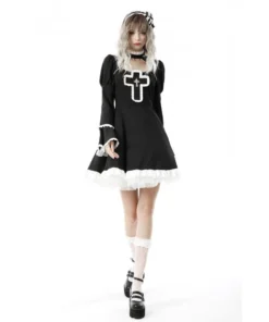 Ladies Dark In Love Crucifix Dress