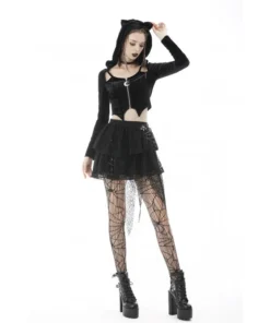 Dark In Love Alley Cat Hooded Top Ladies 21 Dark In Love Alley Cat Hooded Top Ladies