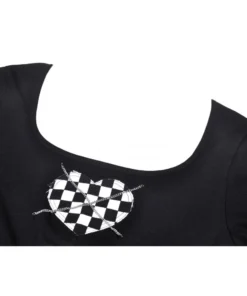 Dark In Love Checkered Heart Crop Top Ladies 22 Dark In Love Checkered Heart Crop Top Ladies