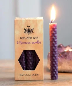 Gothic Gifts Purple Beeswax Prosperity Spell Candles