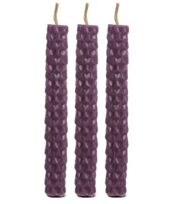 Gothic Gifts Purple Beeswax Prosperity Spell Candles