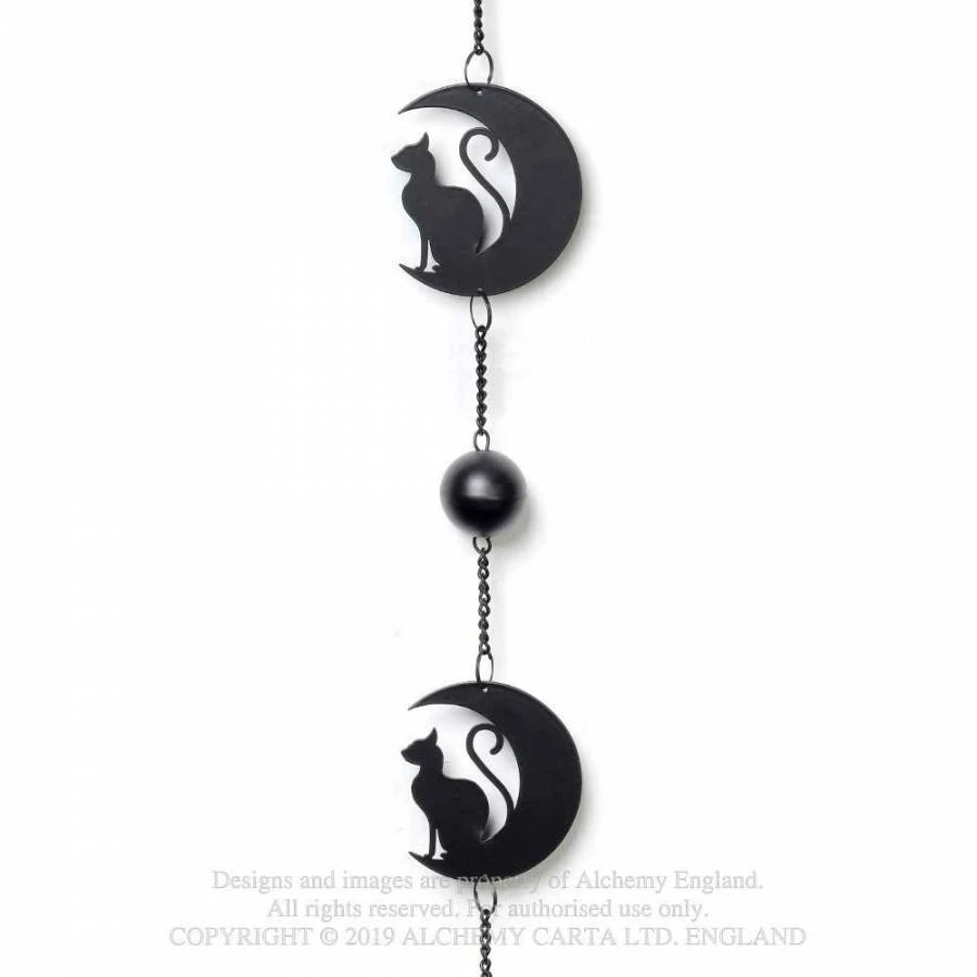 Alchemy Gothic Black Cat Moon Hanging Decoration 3 Alchemy Gothic Black Cat Moon Hanging Decoration
