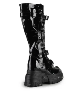 Ladies Anthony Wang Orange Cookies Hidden Heel Boots - Black