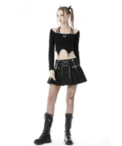 New Arrivals Dark In Love Muriel Pleated Mini Skirt