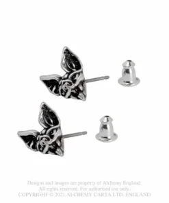 Alchemy Gothic Cauchemar Bat Head Studs Accessories