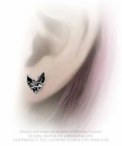 Alchemy Gothic Cauchemar Bat Head Studs Accessories