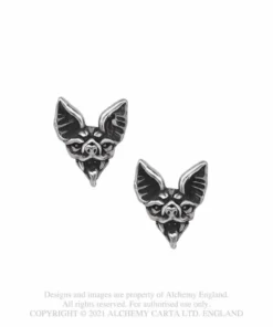 Alchemy Gothic Cauchemar Bat Head Studs Accessories