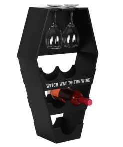 Gothic Gifts Witch Way To Wine Coffin Shelf - In Stock Now Homeware