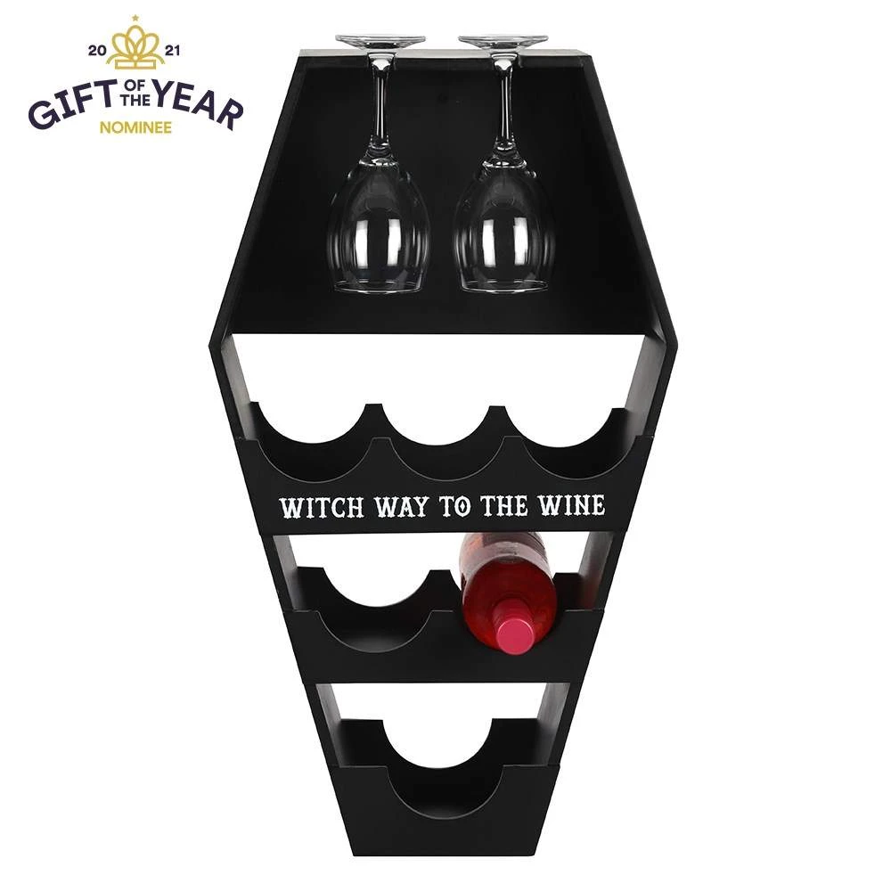 Gothic Gifts Witch Way To Wine Coffin Shelf - In Stock Now Homeware 3 Gothic Gifts Witch Way To Wine Coffin Shelf - In Stock Now Homeware