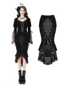 Dark In Love Zira Velvet Fishtail Skirt New Arrivals