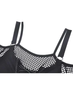 Ladies Dark In Love Carina Fishnet Top