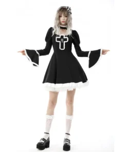 Ladies Dark In Love Crucifix Dress