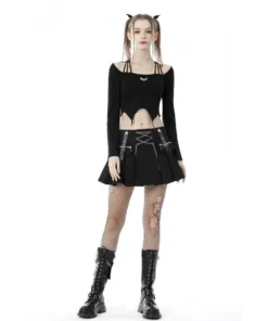 New Arrivals Dark In Love Muriel Pleated Mini Skirt