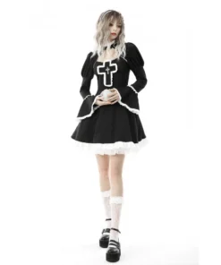 Ladies Dark In Love Crucifix Dress