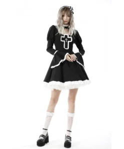 Ladies Dark In Love Crucifix Dress