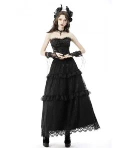 Dark In Love Seductress Lace Up Gloves Accessories