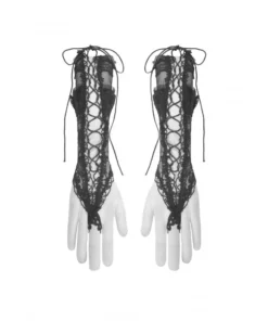 Dark In Love Seductress Lace Up Gloves Accessories