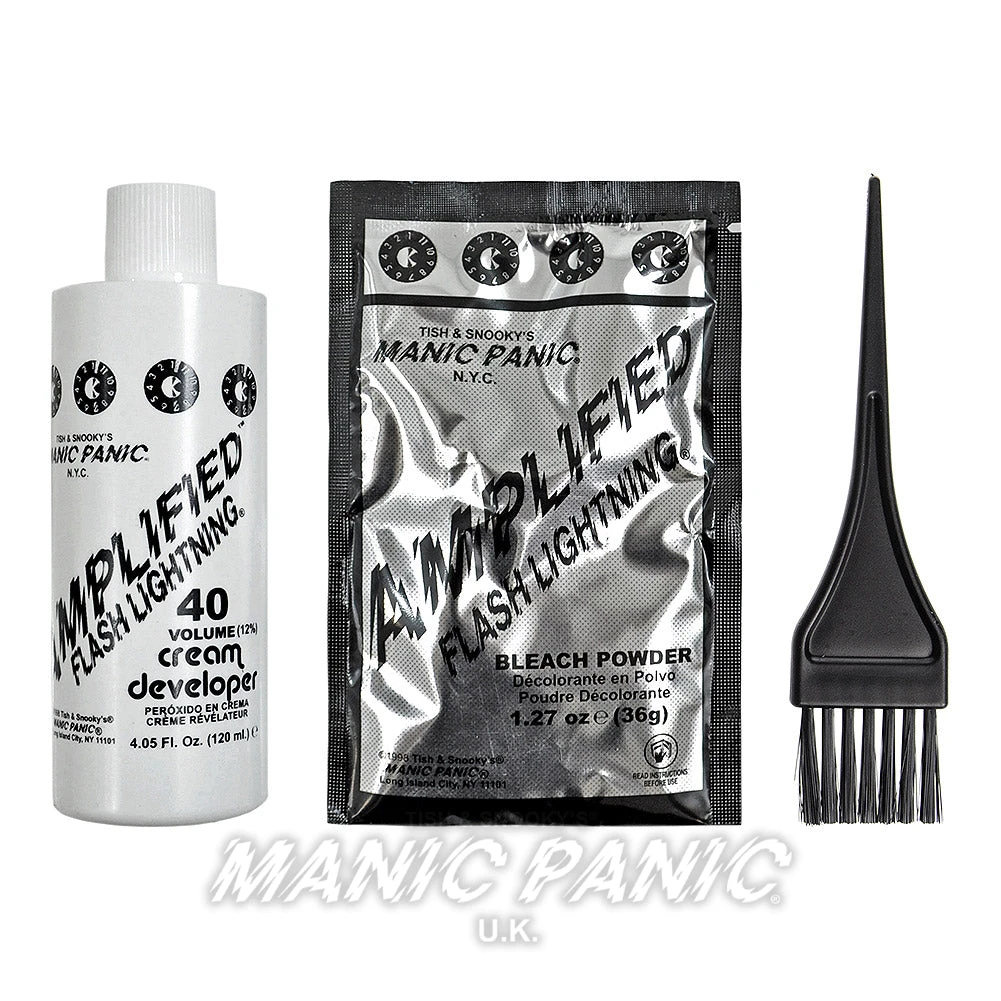 Hair Dye Manic Panic Flash Lightning Bleach Kit (40 Volume) 4 Hair Dye Manic Panic Flash Lightning Bleach Kit (40 Volume)