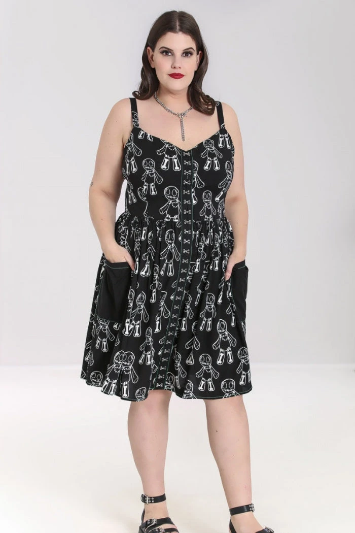 Hell Bunny Voodoo Mid Dress Ladies 12 Hell Bunny Voodoo Mid Dress Ladies