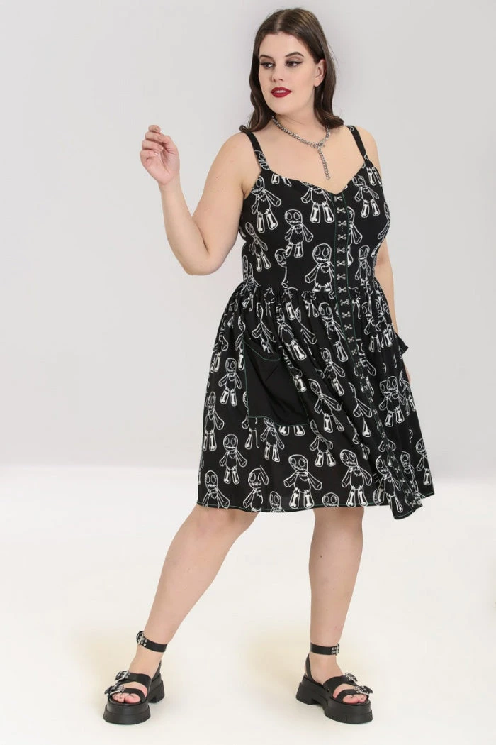 Hell Bunny Voodoo Mid Dress Ladies 14 Hell Bunny Voodoo Mid Dress Ladies