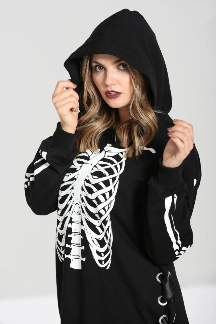 New Arrivals Hell Bunny Skeleton Hoodie Dress 5 New Arrivals Hell Bunny Skeleton Hoodie Dress