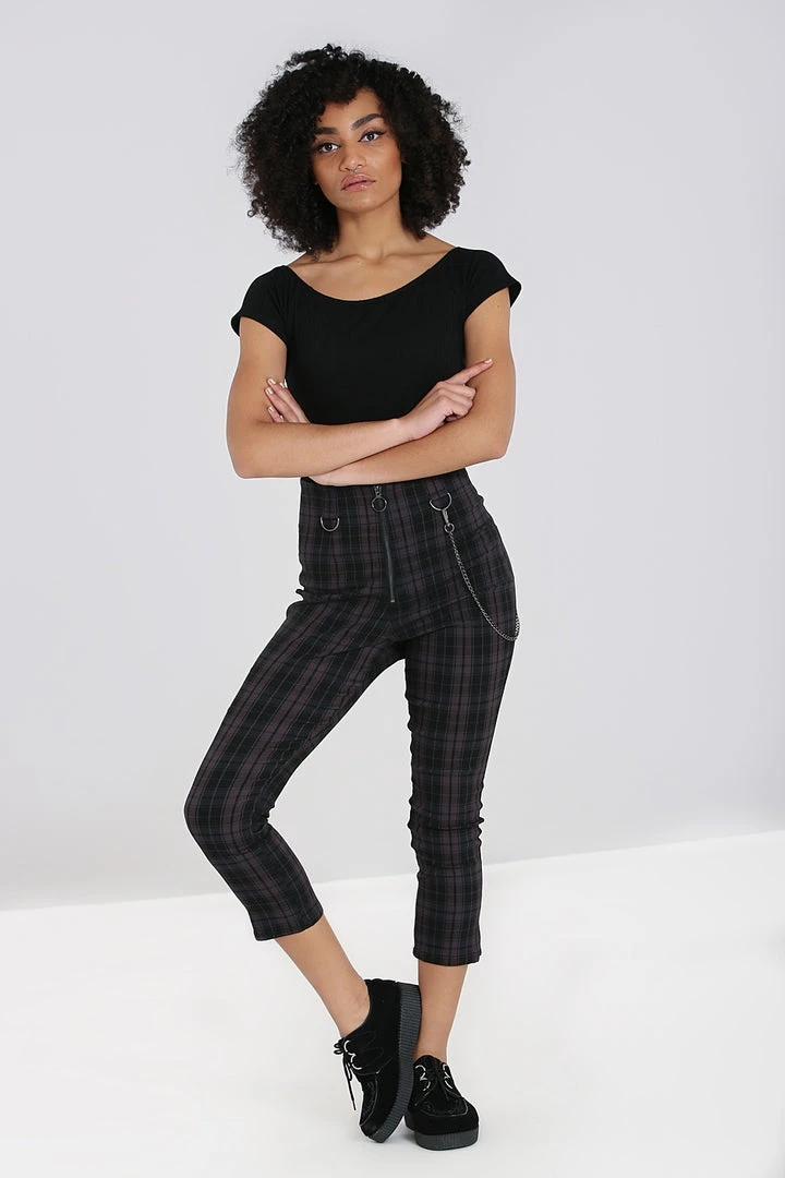 Ladies Hell Bunny Cobain Capris - Grey 4 Ladies Hell Bunny Cobain Capris - Grey