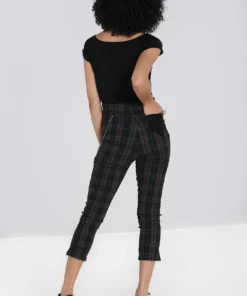 Ladies Hell Bunny Cobain Capris - Grey 12 Ladies Hell Bunny Cobain Capris - Grey