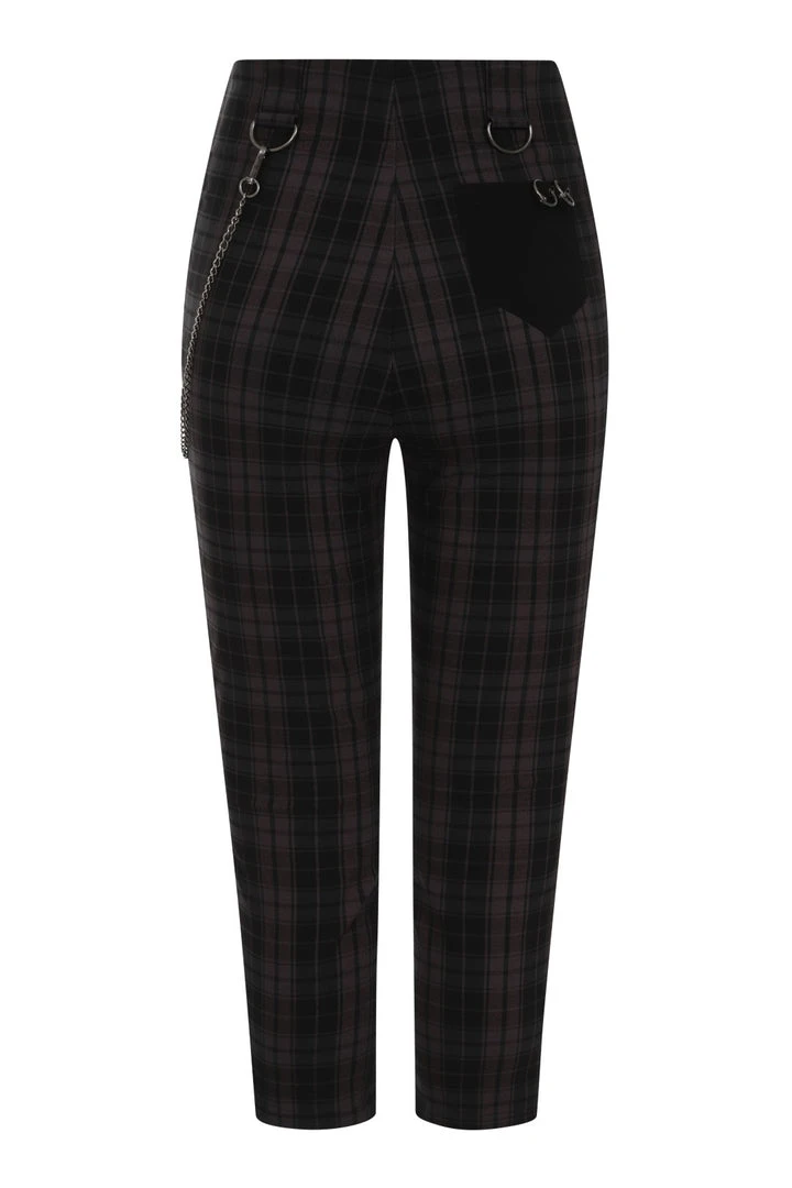 Ladies Hell Bunny Cobain Capris - Grey 8 Ladies Hell Bunny Cobain Capris - Grey