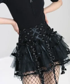 Hell Bunny Chai Mini Skirt Black Ladies