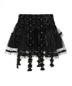 Hell Bunny Chai Mini Skirt Black Ladies