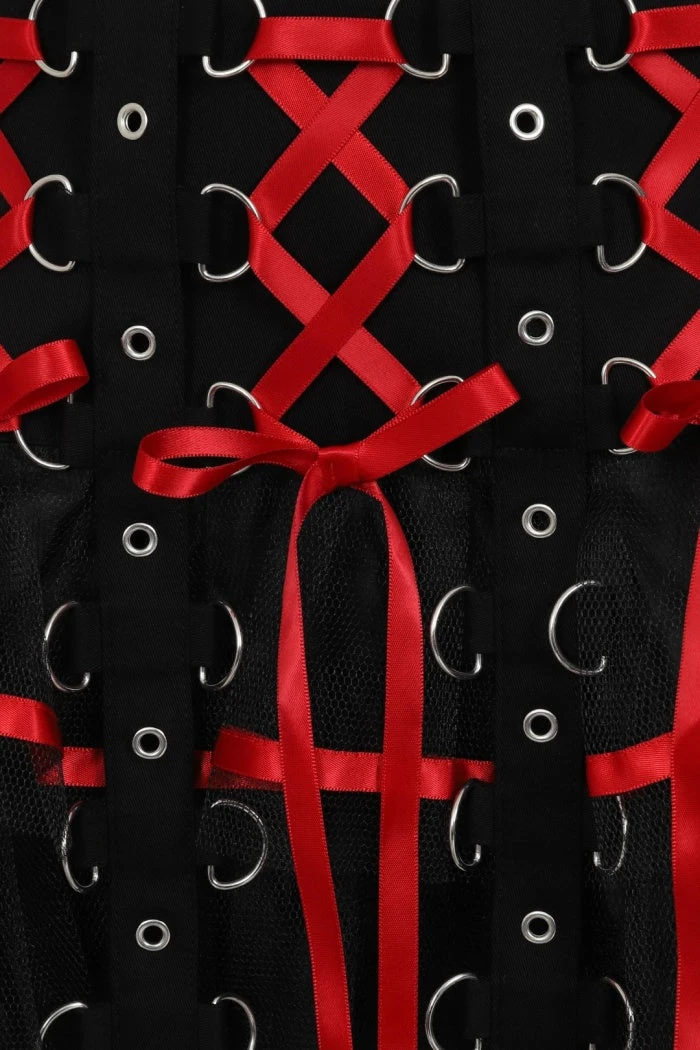 Hell Bunny Chain Mini Skirt Black / Red Ladies 9 Hell Bunny Chain Mini Skirt Black / Red Ladies