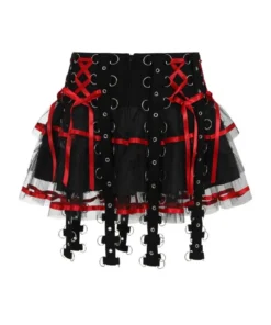 Hell Bunny Chain Mini Skirt Black / Red Ladies 15 Hell Bunny Chain Mini Skirt Black / Red Ladies