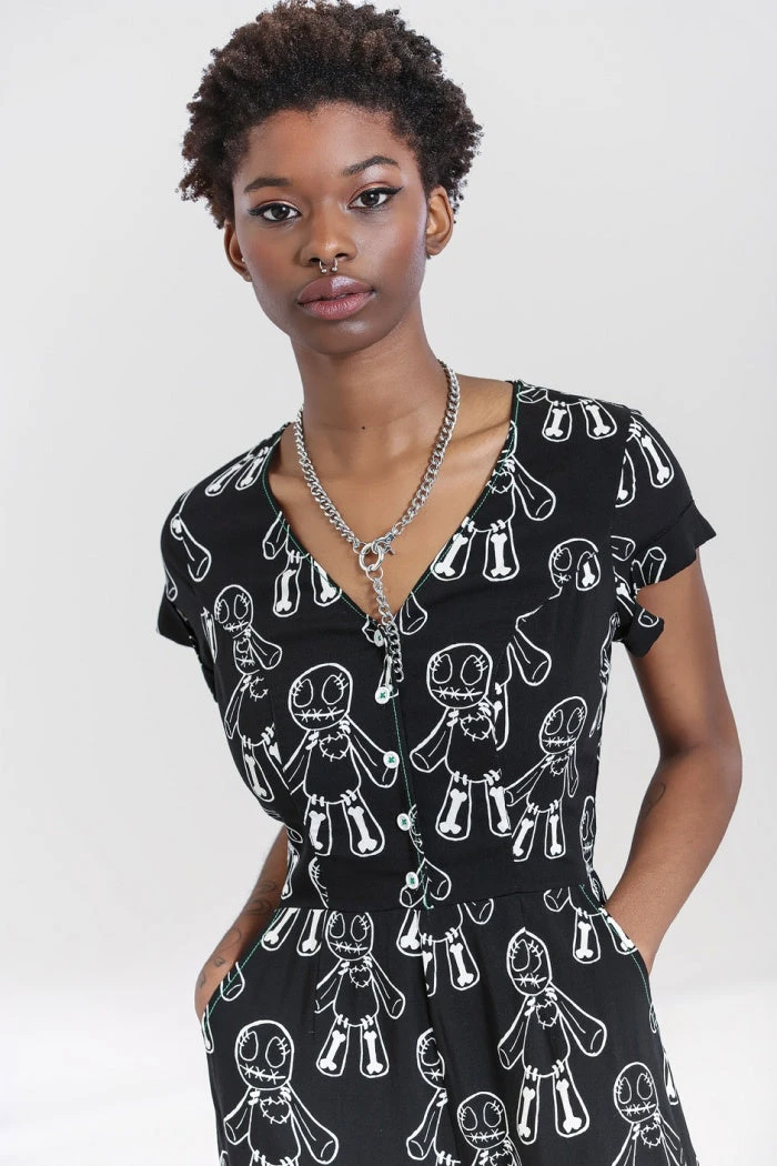 Ladies Hell Bunny Voodoo Jumpsuit 5 Ladies Hell Bunny Voodoo Jumpsuit